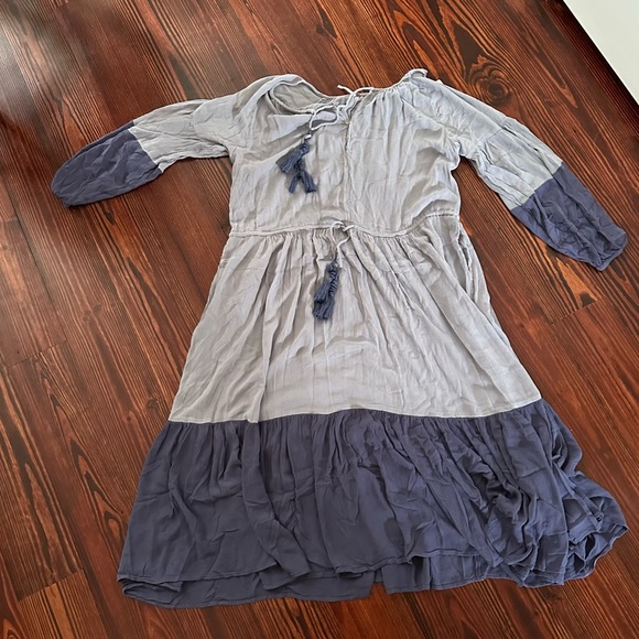 Color-blocked boho midi dress - Picture 2 of 5